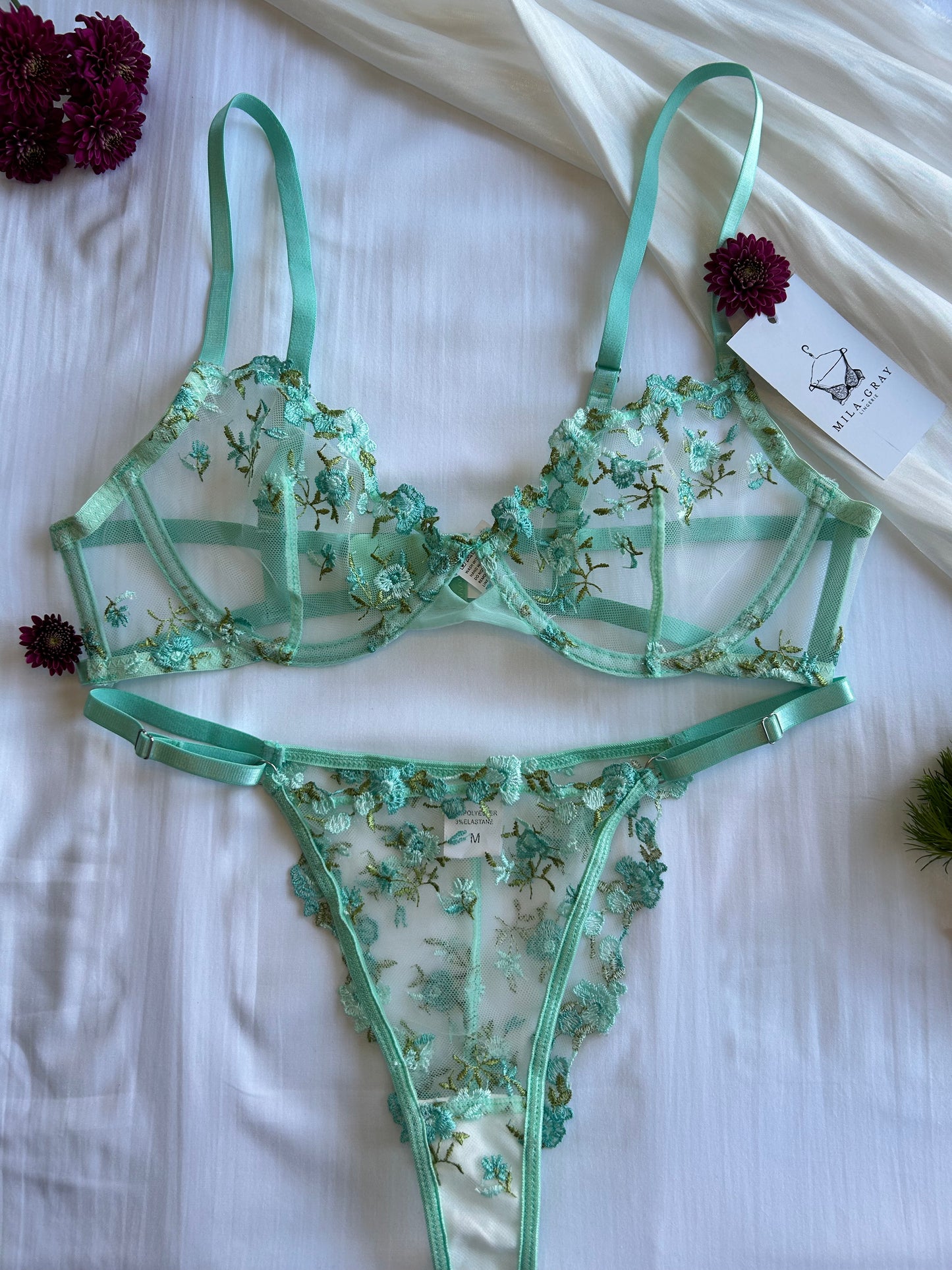 bold floral lace bralette