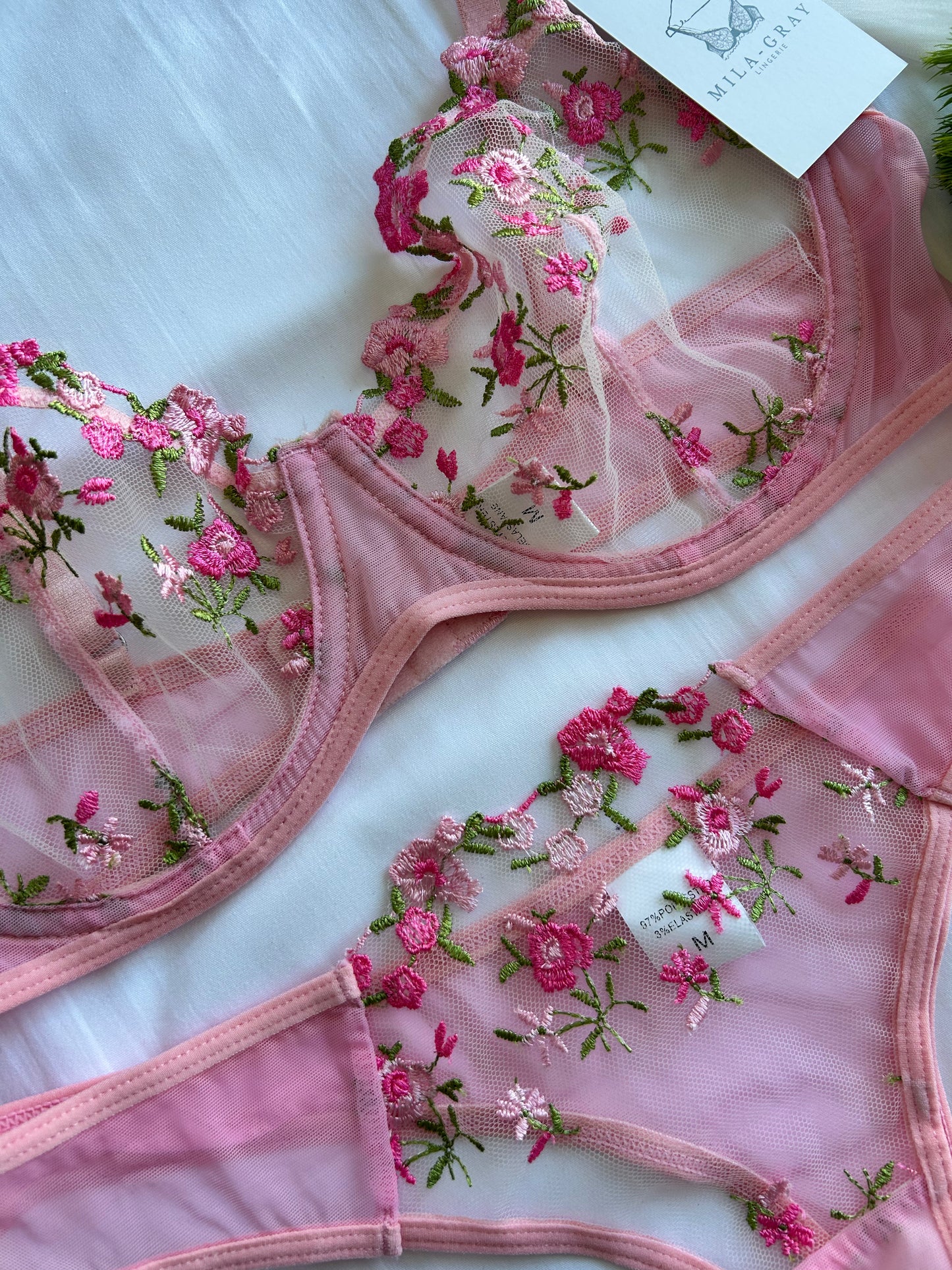 rosy blush lace bralette