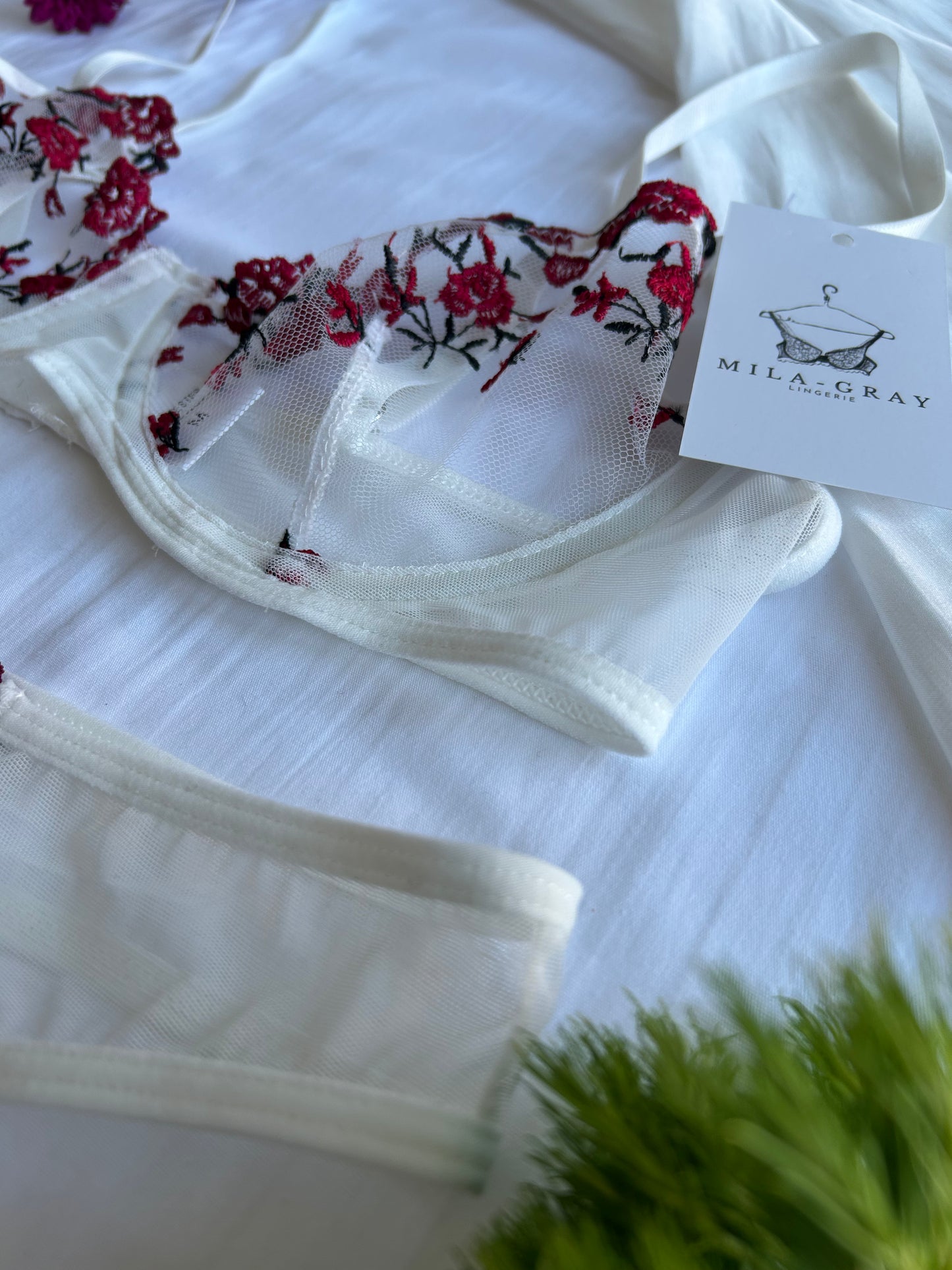 white floral lace bralette