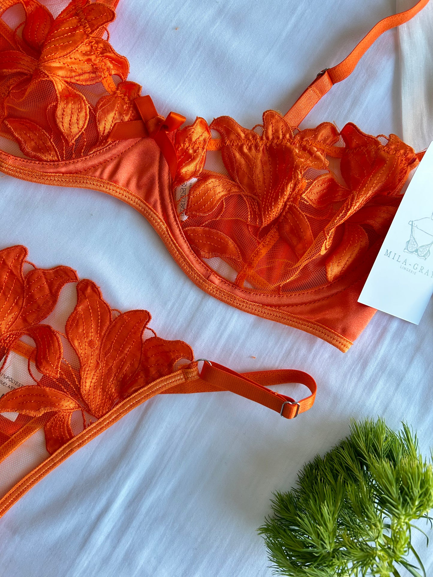 Amber Marigold Set π§‘ β Golden Floral Lace Lingerie | Mila Gray