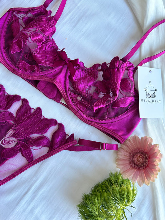 amethyst lace lingerie set