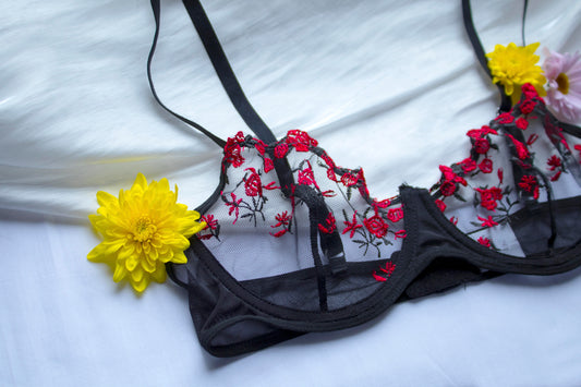 🖤 Obsidian Rose – Underwire Bra