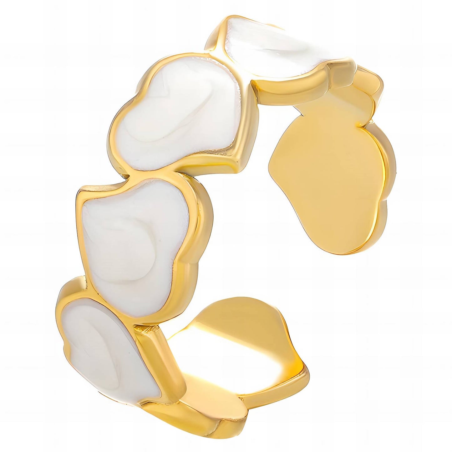 Pearl Heart Ring Adjustable Ring