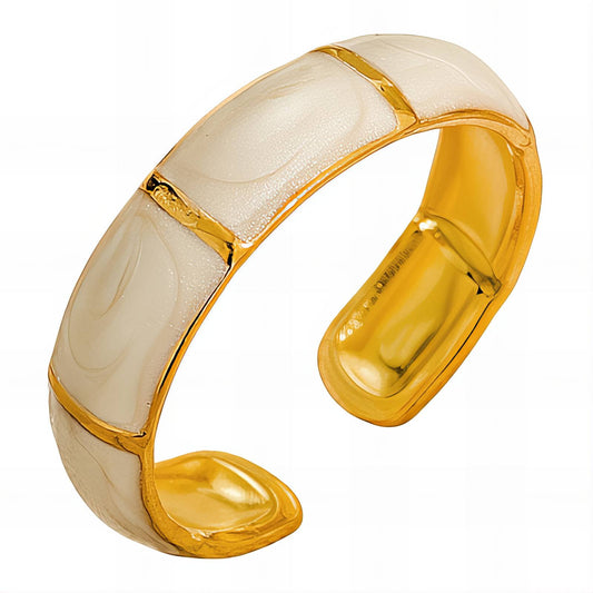 Rectangular Pearl Adjustable Ring