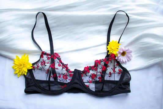 🖤 Obsidian Rose – Underwire Bra