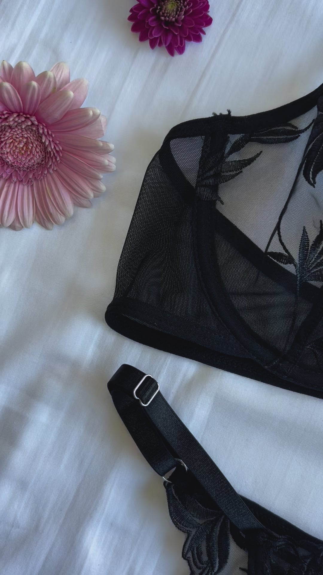 high-cut black lace panty