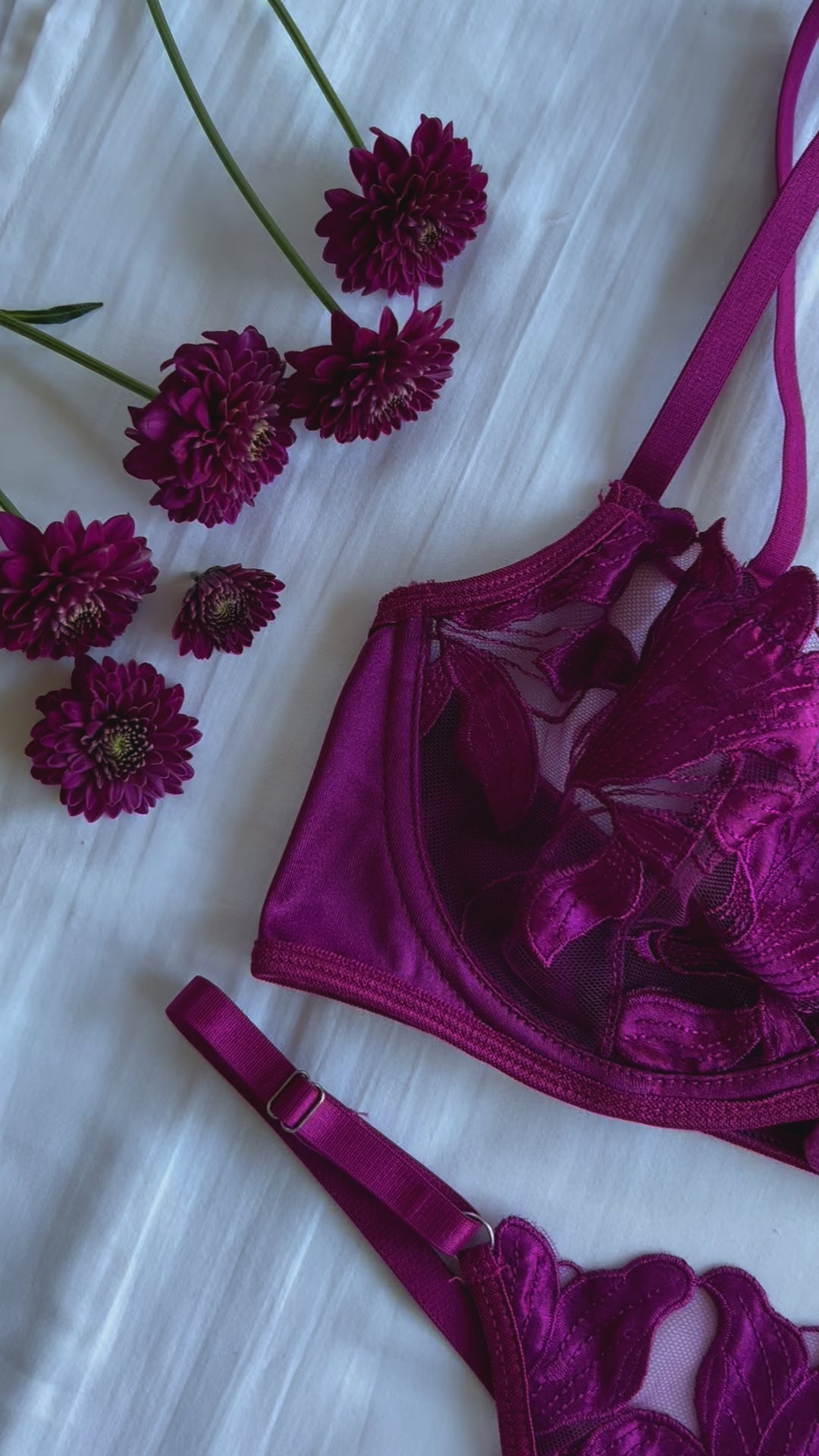 amethyst lace lingerie set